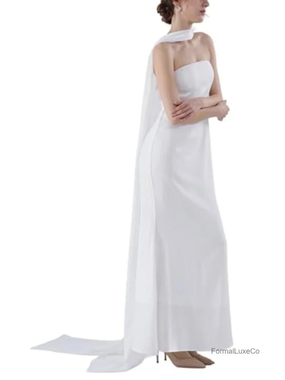 157 Inch Long Chiffon Neck Scarf Veil Shawl Wrap for Wedding Bridal Evening